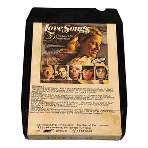 Love Songs 20 Original Hits Great Stars 8 Track Tape Cartridge TV8-78035 1978